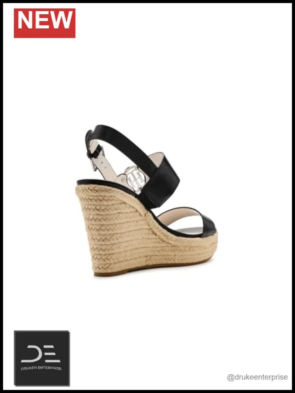 Faux Leather Ankle Strap Wedge Heel Sandals Open Toe